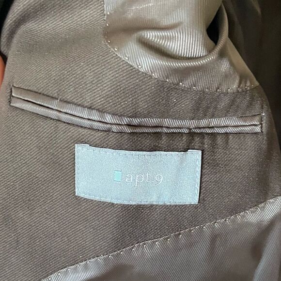 Apt 9 Notch Suede Brown Blazer Collar Faux Size 44L - Picture 9 of 9